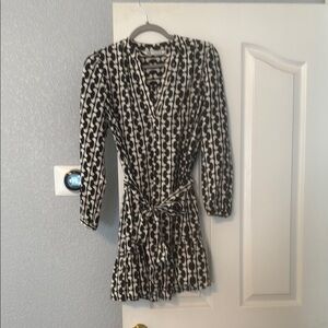 Zara Printed Long Sleeve Dress